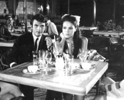 Pavlos Liaros and Maria Bonellou in a scene from Errikos Andreou's film Two feet in one shoe (Toe the line)