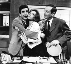Giorgos Konstantinou, Lilian Miniati and Stavros Xenidis in a scene from the film A man for all jobs, directed by Giorgos Konstantinou