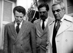 Petros Fyssoun, Tasos Kostis and Stefanos Stratigos, starring in Nikos Tzimas' political drama The man with the carnation