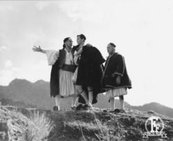 Titos Vandis, Dimitris Papamichail and Giorgos Damasiotis in a scene from Ntinos Dimopoulos' film Astero